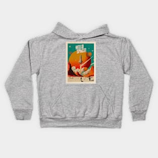 Hello Space! — Vintage space poster Kids Hoodie